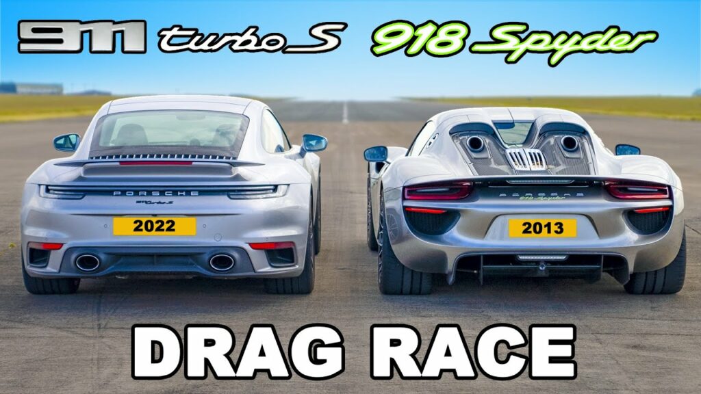 Porsche Spyder V Turbo S Drag Race