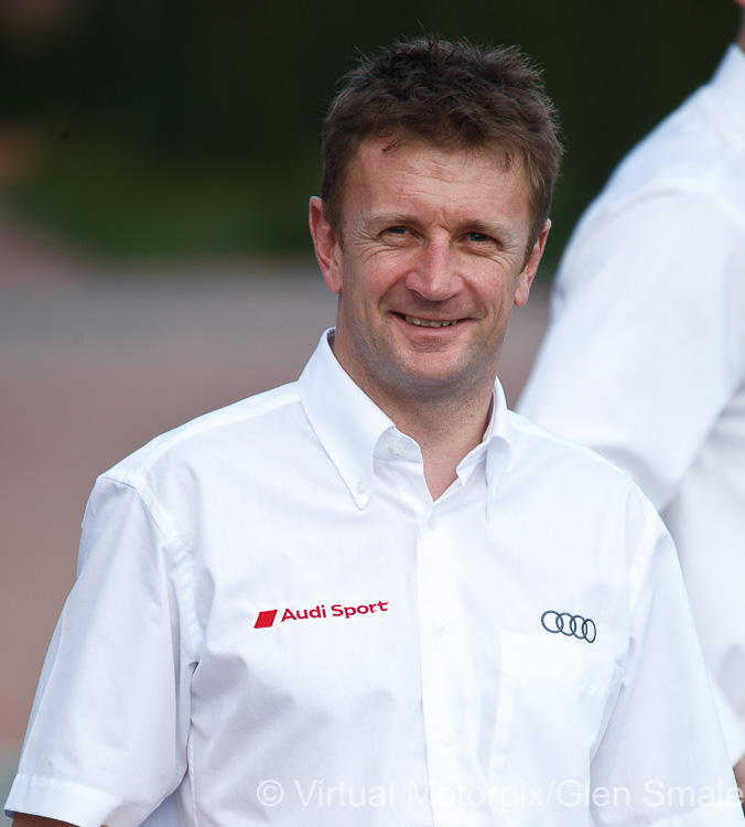 As a contracted Audi works driver, Allan McNish was a regular attendee at Audi car launches (2010)