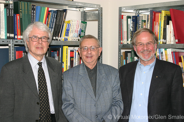 From L-R: Klaus Parr (the then Archive manager), Dr. Heinz Rabe and Rolf Sprenger