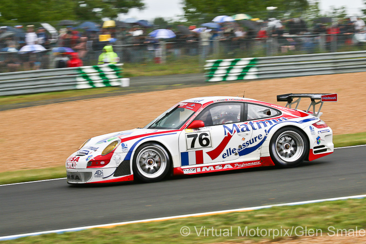 The #76 IMSA Performance Matmut Porsche 911 GT3 RSR driven by Patrick Long, Raymond Narac and Richard Lietz