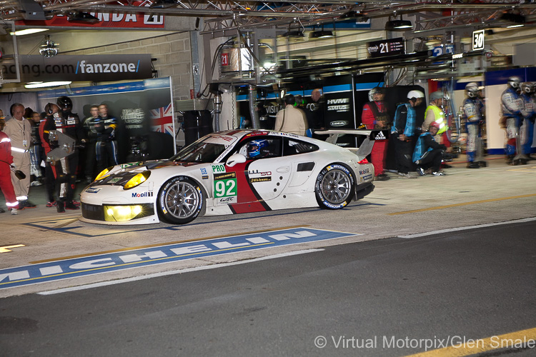 The #92 Porsche 911 RSR was driven by Romain Dumas, Marc Lieb and Richard Lietz