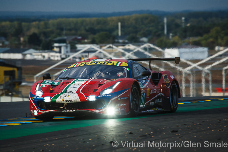 #51 AF Corse Ferrari 488 GTE Evo was driven by James Calado, Alessandro Pier Guidi and Daniel Serra