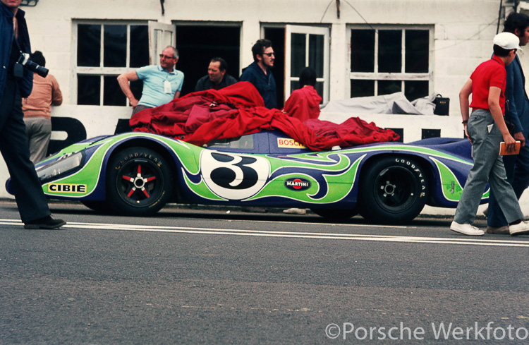 The #3 ‘Hippie’ Martini 917 LH driven by Gérard Larrousse/Willi Kauhsen finished second