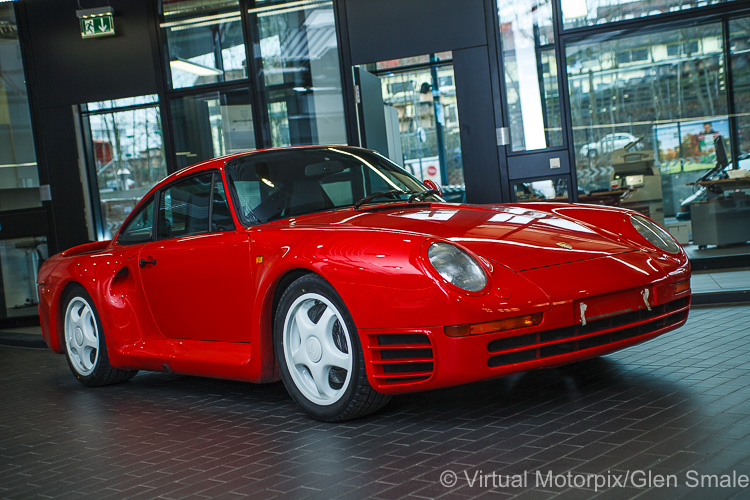 A fine example of the Porsche 959 (model year 1987) included in the special 25th anniversary celebrations of the Exclusive department