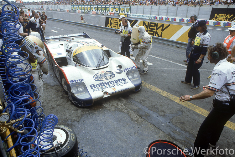 The #3 Porsche 956 LH driven by Al Holbert, Hurley Haywood and Vern Schuppan was the overall winner