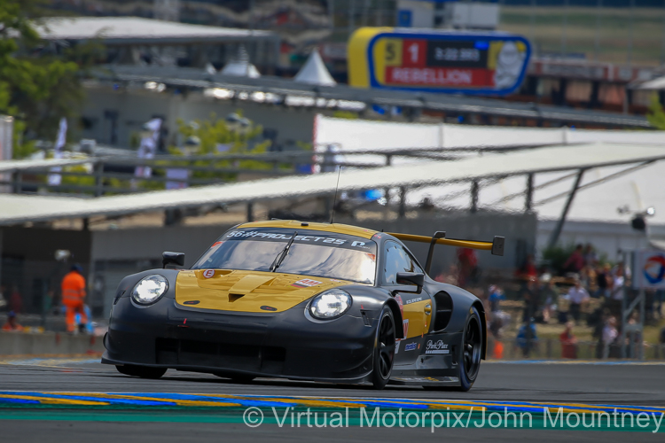 #56 Team Project 1 Porsche 911 RSR (LMGTE Am) was driven by Jorg Bergmeister, Patrick Lindsey and Egidio Perfetti 