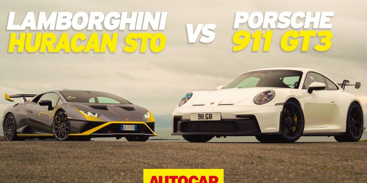 New Lamborghini Huracan STO v Porsche 911 GT3 | Track battle | Autocar