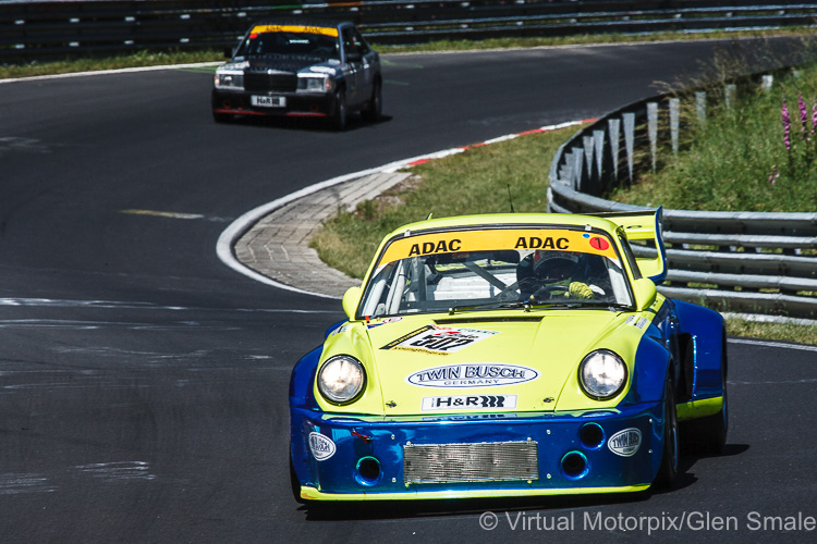 The #502 Porsche 911 RSR was driven by Marc and Dennis Busch