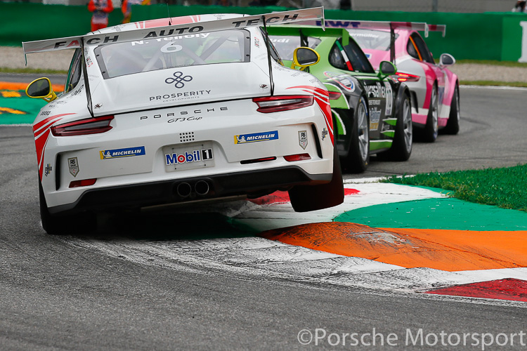 Nick Yelloly behind the wheel of his Porsche 911 GT3 Cup in the 2018 Porsche Mobil 1 Supercup