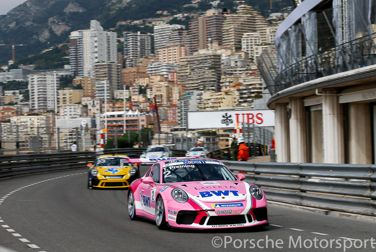 Porsche Junior Thomas Preining put in a concerted effort in his Porsche 911 GT3 Cup