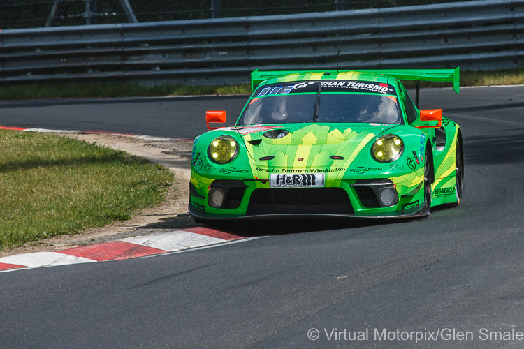 The #1 Manthey Racing Porsche 911 GT3 R was driven by Richard Lietz, Fred Makowiecki, Patrick Pilet and Nick Tandy