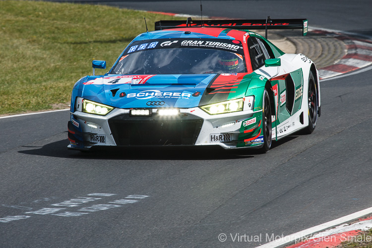 The race-winning #4 Team Phoenix Audi R8 LMS was driven by Pierre Kaffer, Frank Stippler, Frederic Vervisch and Dries Vanthoor