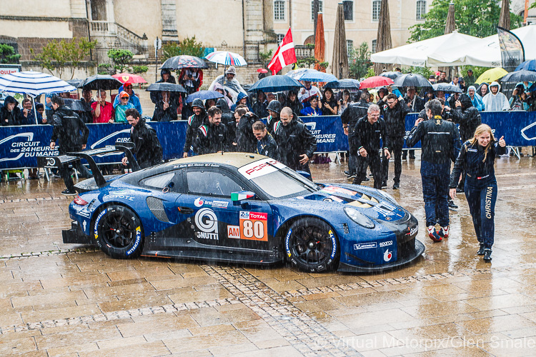 Le Mans 24H, 11 June 2018: #80 Ebimotors Porsche 911 RSR - LMGTE Am (drivers: Fabio Babini, Christina Nielsen, Erik Maris)