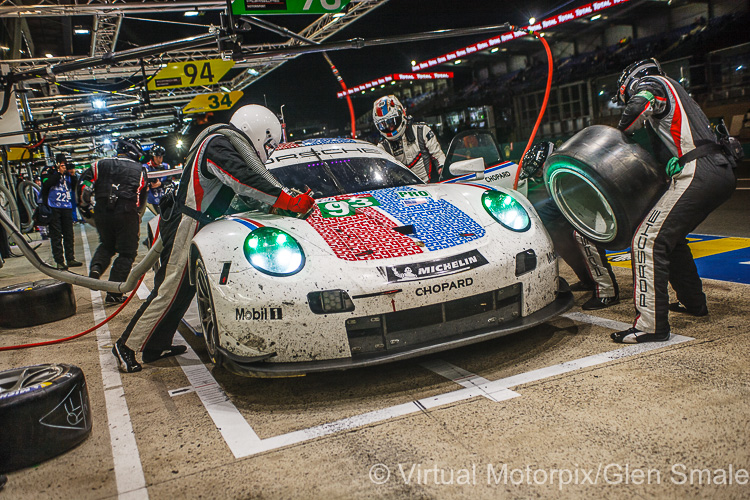 The #93 Porsche 911 RSR was driven by Earl Bamber, Nick Tandy and Patrick Pilet