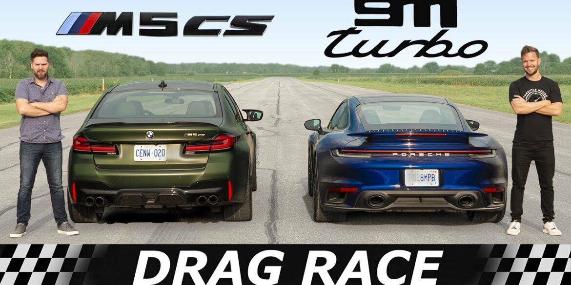 2022 BMW M5 CS vs 2022 Porsche 911 Turbo Drag Race