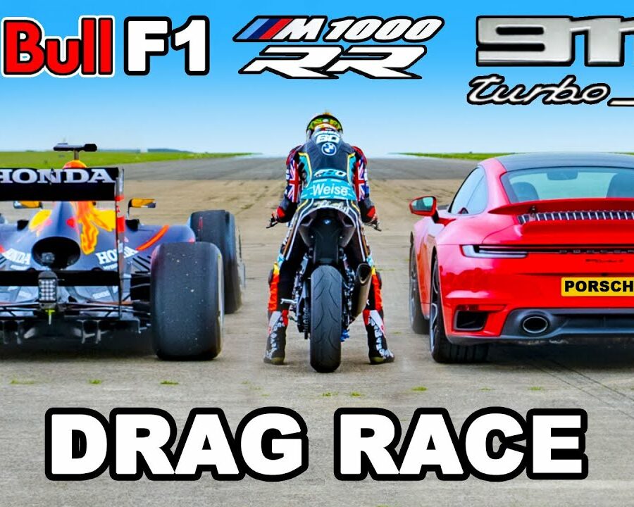 F1 Car v BMW M1000 RR Superbike v 911 Turbo S: DRAG RACE