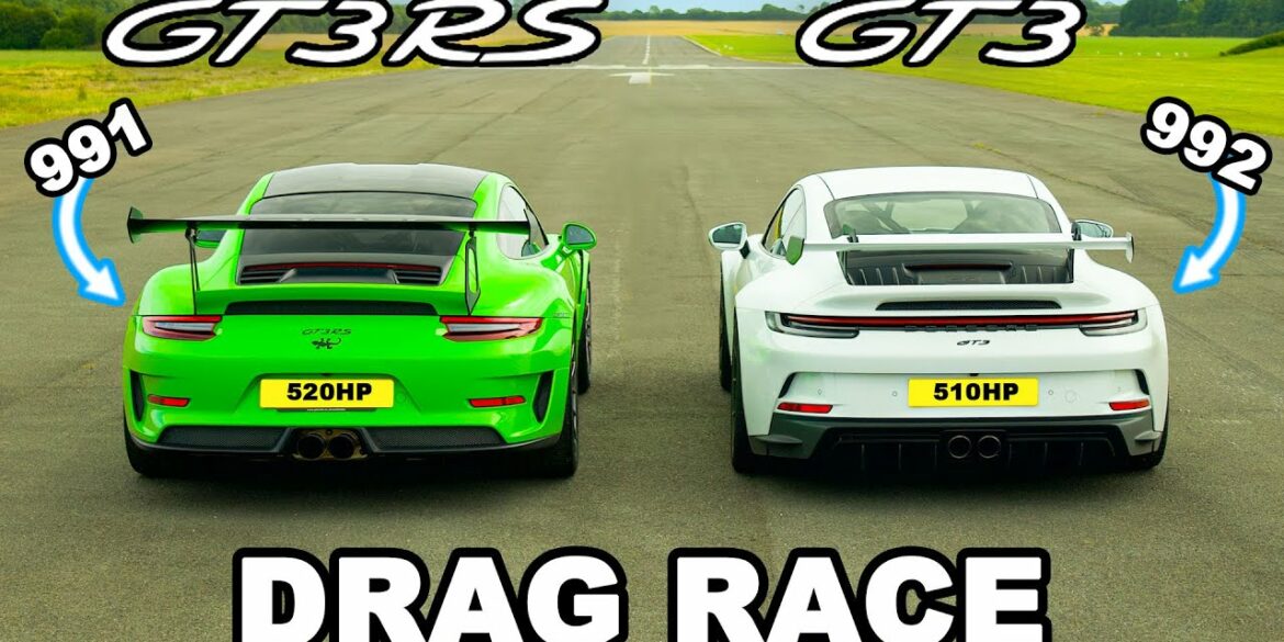 New Porsche 911 GT3 v GT3 RS Drag Race