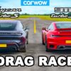 New Porsche 911 Turbo S vs Taycan Turbo S: DRAG RACE!