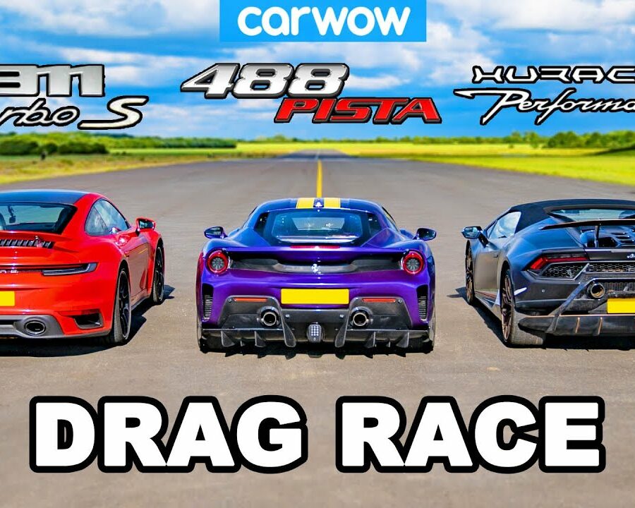 Porsche 911 Turbo S vs Ferrari 488 Pista vs Lamborghini Huracán Performante - DRAG RACE