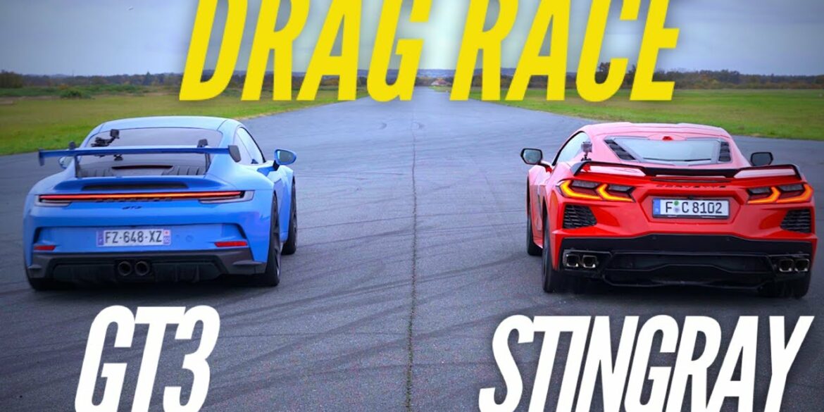 Porsche 992 GT3 VS Corvette C8 : DRAG RACE