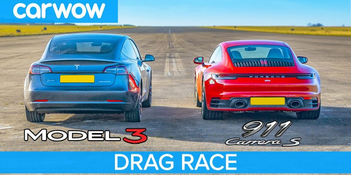 Tesla Model 3 P v Porsche 911 - DRAG RACE *shock result*