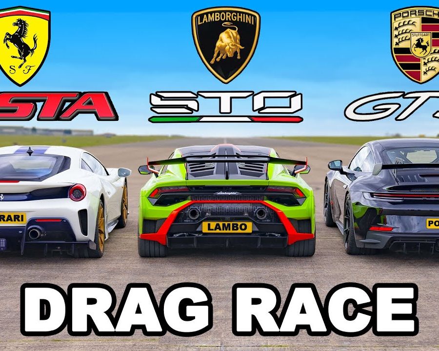 DRAG RACE: Porsche GT3 vs Lamborghini STO vs Ferrari Pista