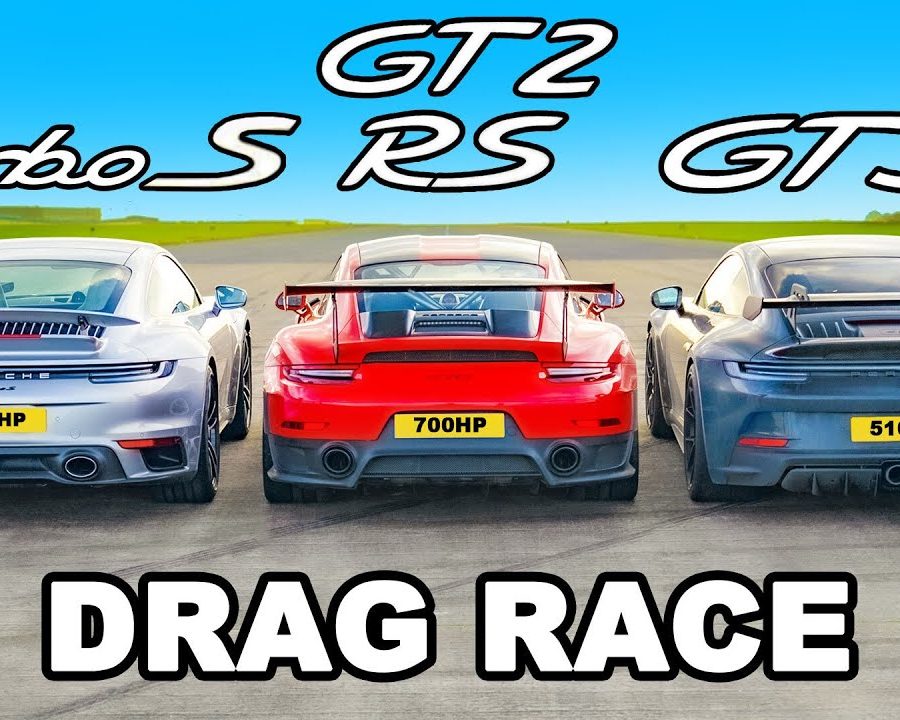 Drag Race - Porsche 911 GT2 RS v Turbo S v GT3