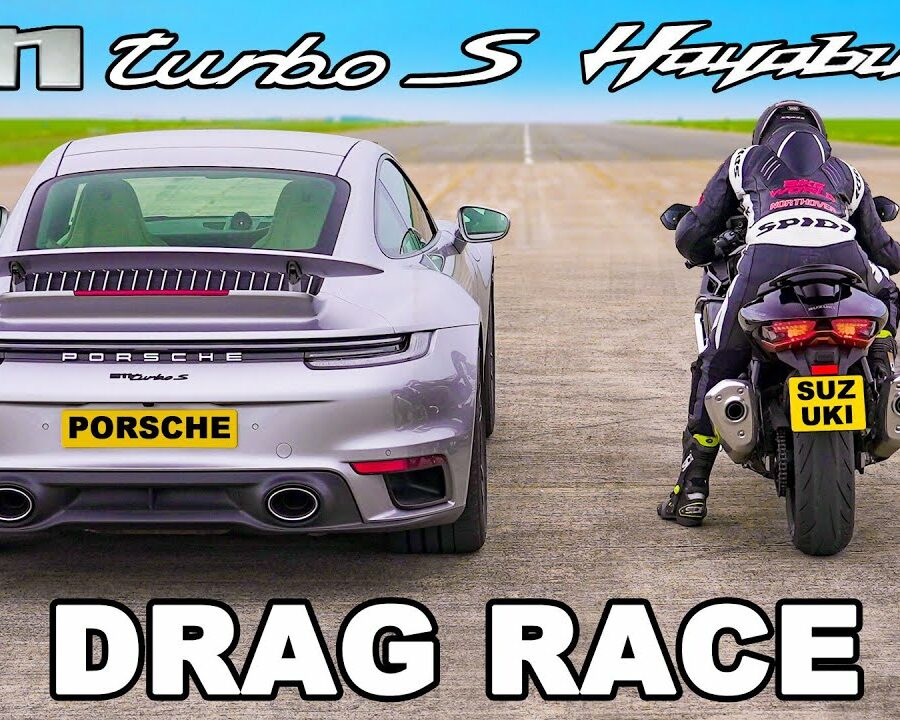 DRAG RACE: Porsche 911 Turbo S vs Suzuki Hayabusa