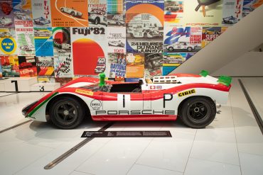 The No. 1 Porsche 908/02 Spyder driven Jo Siffert and Brian Redman to victory in the International ADAC Nürburgring 1000 Km race on 1 June 1969 - photographed at the Porsche Museum, Stuttgart, 2024. © Glen Smale